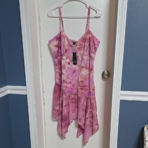 Wild Fable Pink Tie-Dye Lace Trim Dress